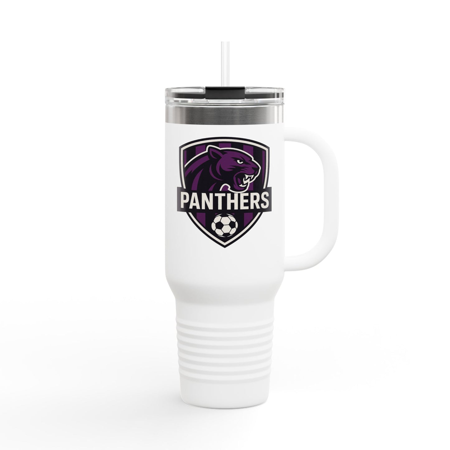 Custom Panthers Insulated Travel Mug - 40oz Soccer Design, Perfect for Sports Fans