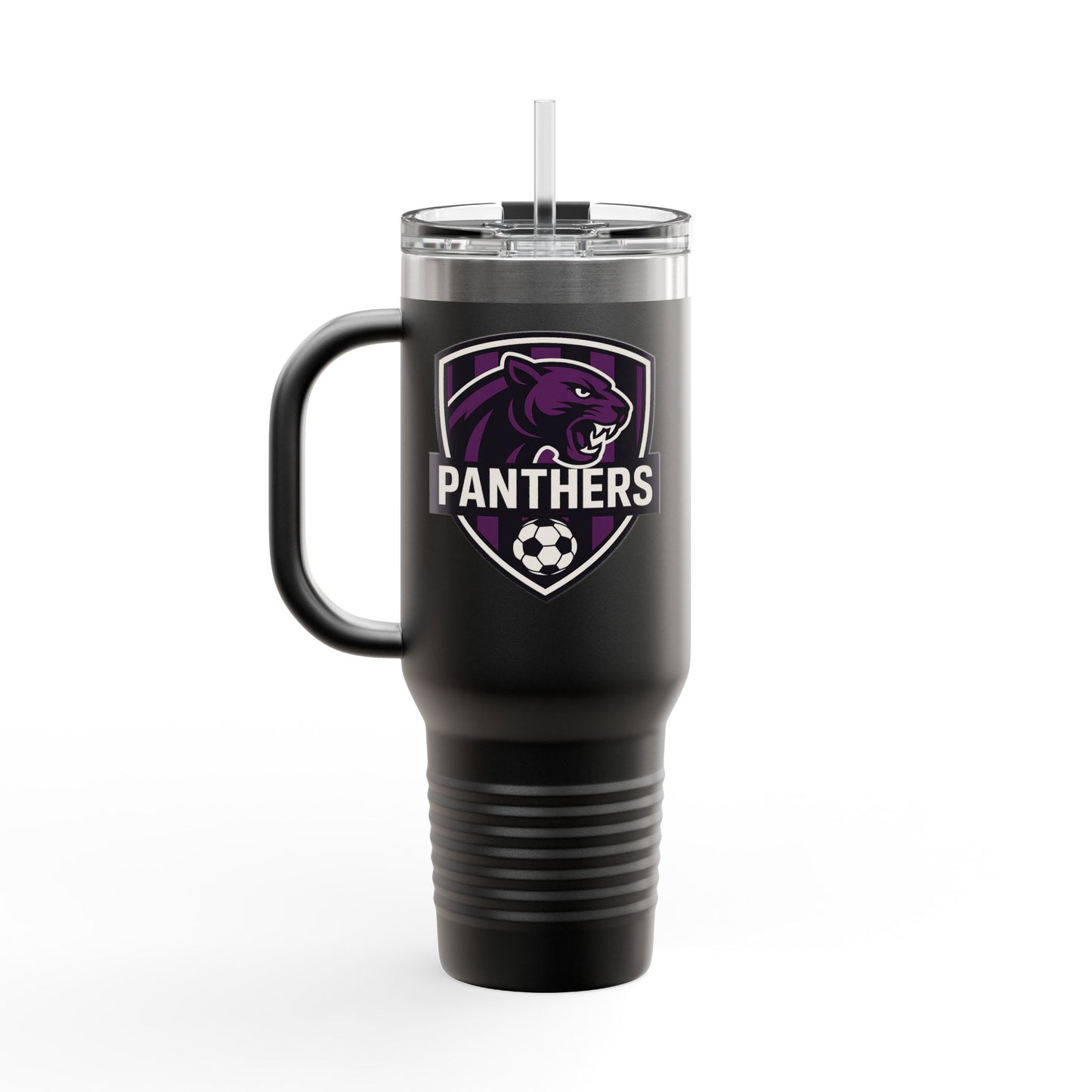 Custom Panthers Insulated Travel Mug - 40oz Soccer Design, Perfect for Sports Fans